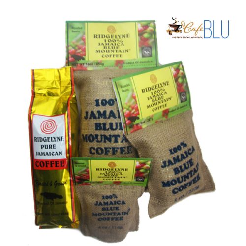 Ridgelyne Jamaica Blue Mountain Coffee available in 8oz and 16oz Roasted Ground. Beans are also available on special request.
